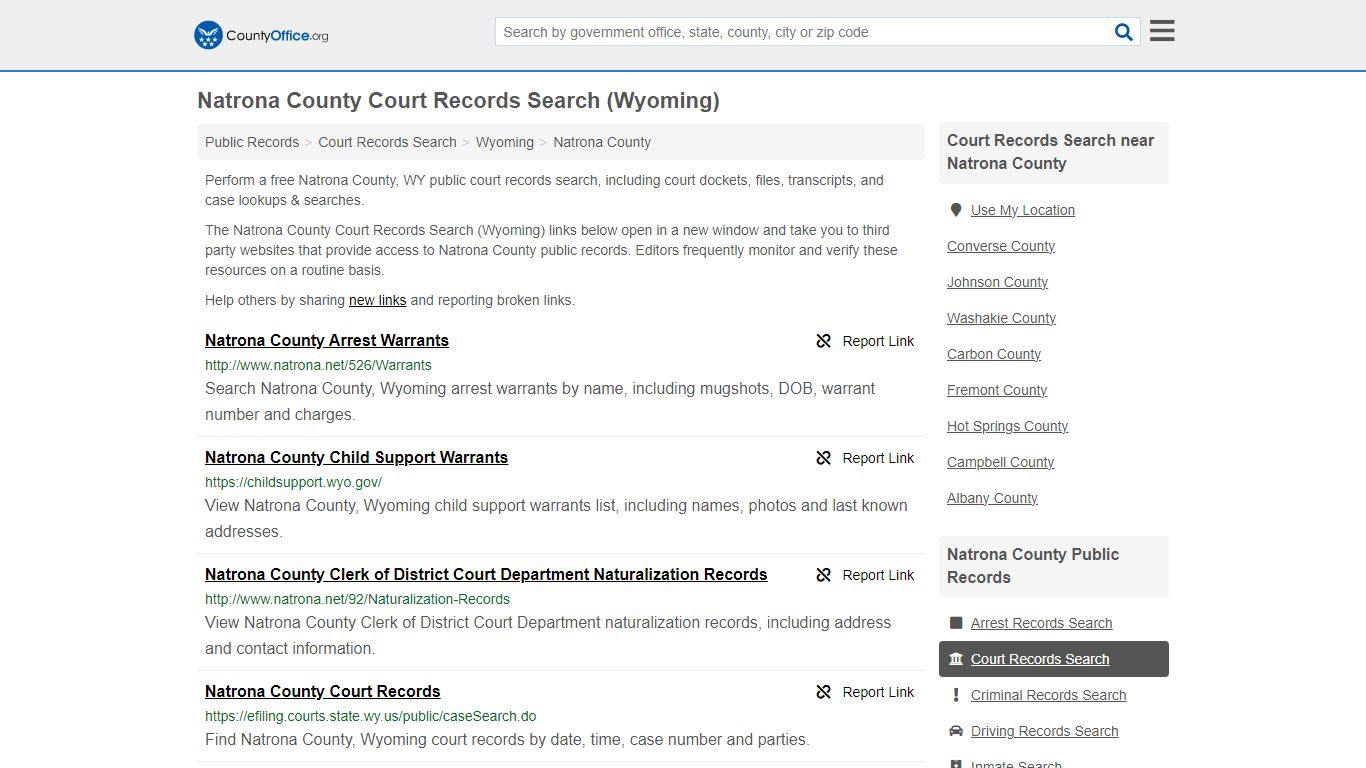 Natrona County Court Records Search (Wyoming) - County Office