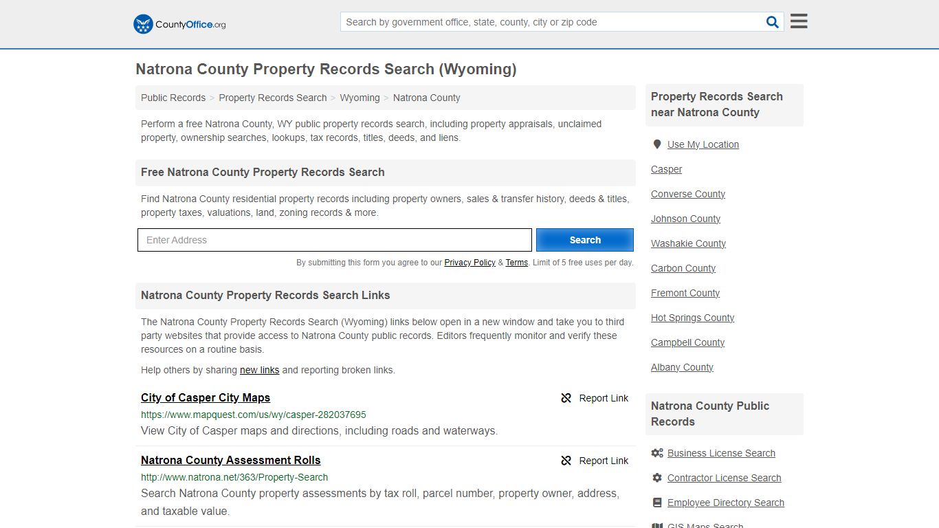 Natrona County Property Records Search (Wyoming) - County Office